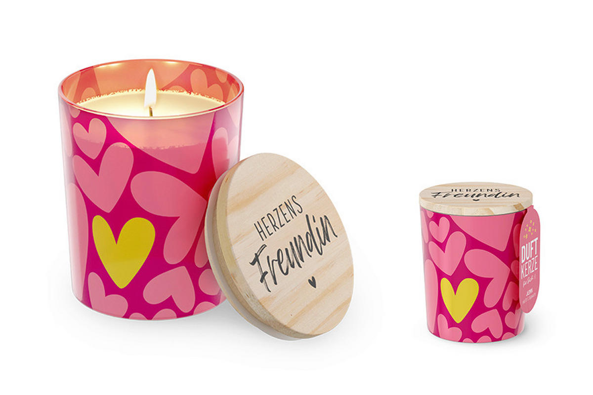 DUFTKERZE  - Pink, Basics, Glas (7/8,5/7cm)
