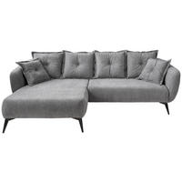 ECKSOFA Grau Mikrofaser  - Schwarz/Grau, MODERN, Textil/Metall (162/277cm) - Livetastic