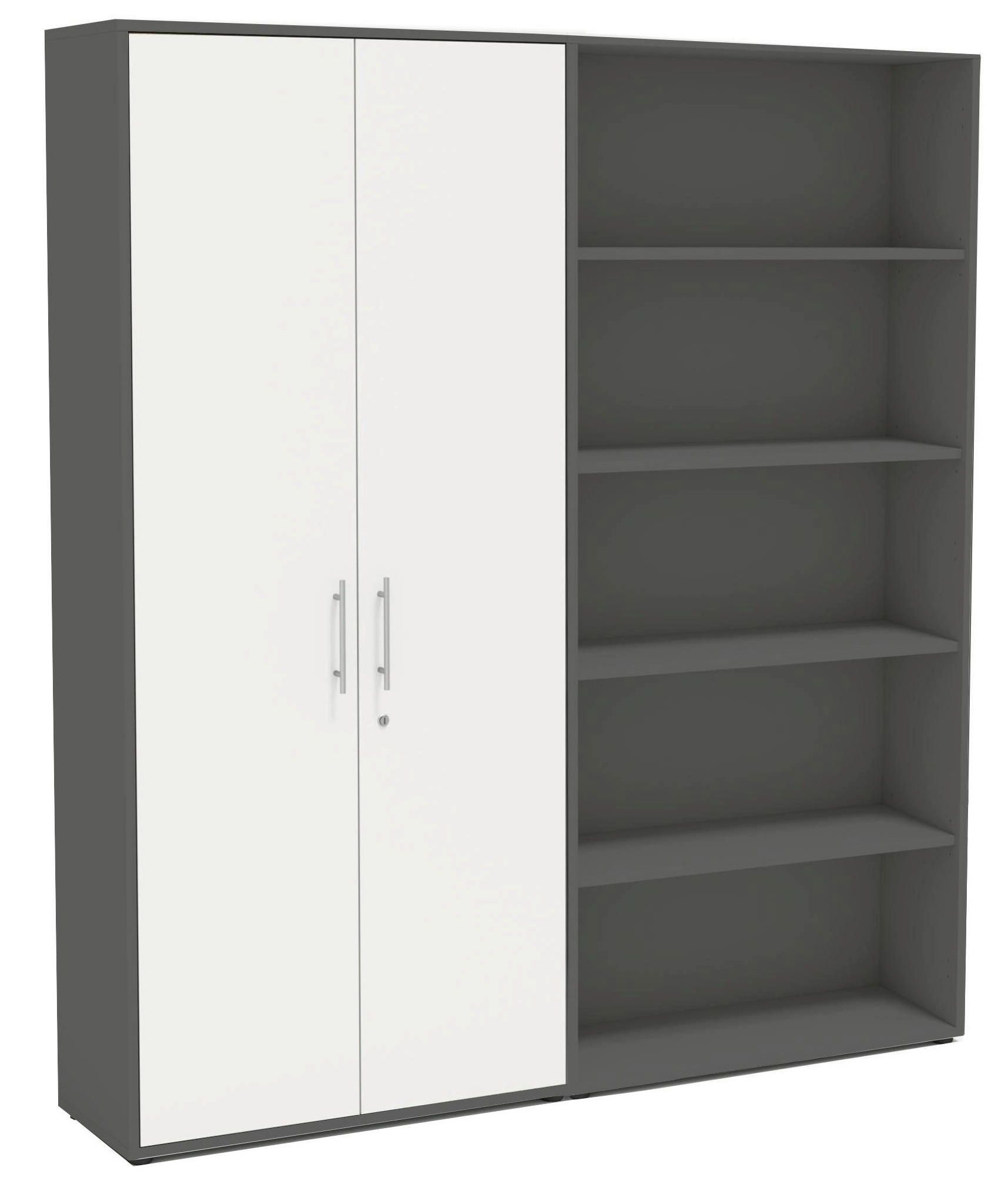 AKTENSCHRANK Anthrazit, Weiß  - Anthrazit/Weiß, MODERN, Holzwerkstoff (168,8/185,6/33cm) - MID.YOU