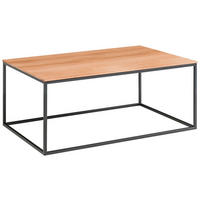 COUCHTISCH Holz 100/60/41,5 cm  - Buchefarben/Schwarz, Design, Holz/Metall (100/60/41,5cm) - Johann Jakob