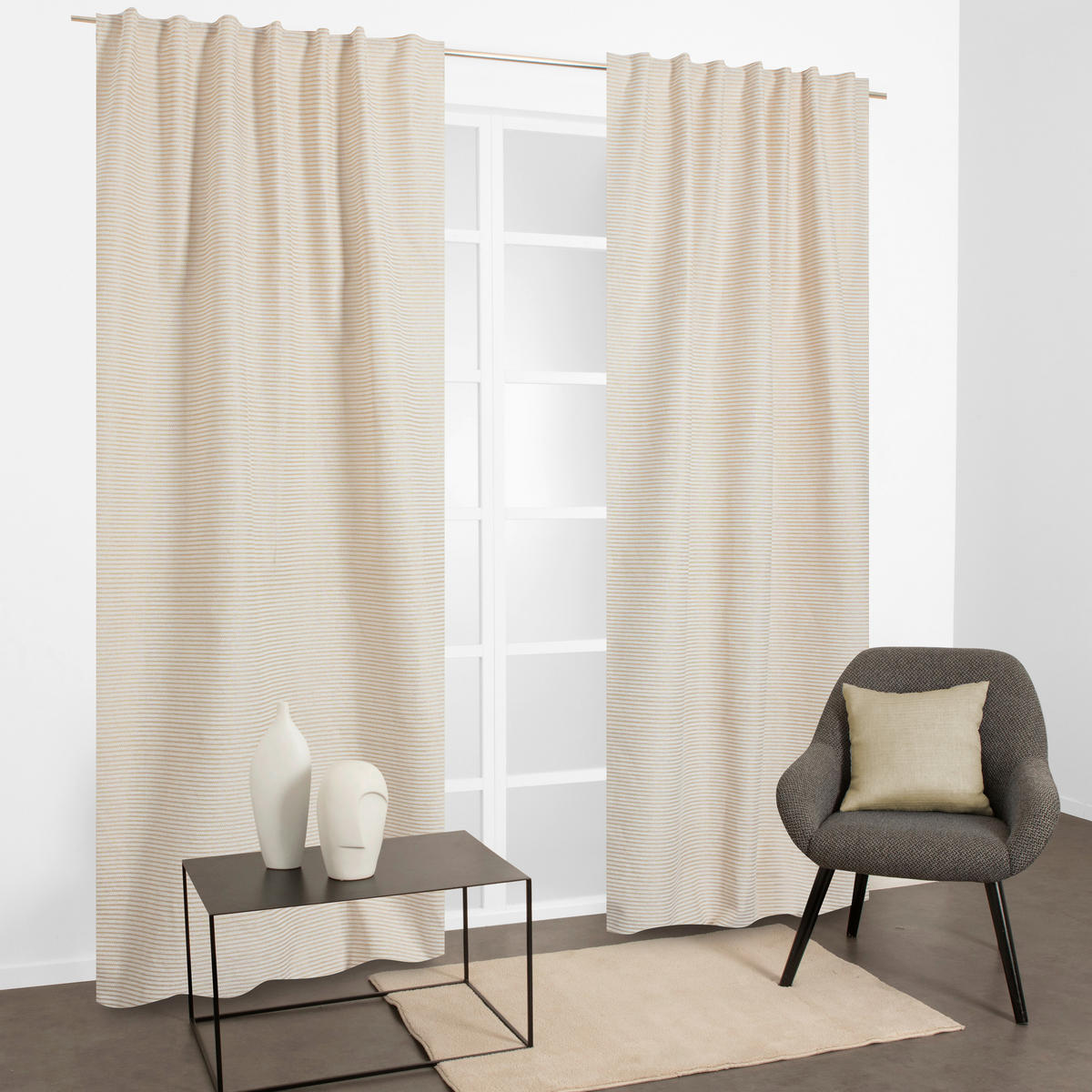 FERTIGVORHANG  blickdicht   140/240 cm  - Beige, Basics, Textil (140/240cm)