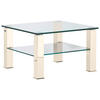 COUCHTISCH in Metall, Glas 75/75/42,5 cm  - Weiss/Creme, Design, Glas/Kunststoff (75/75/42,5cm)