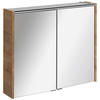 SPIEGELSCHRANK 80/68,3/16 cm  - Eichefarben/Alufarben, MODERN, Glas/Holzwerkstoff (80/68,3/16cm) - Voleo