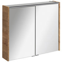 SPIEGELSCHRANK 80/68,3/16 cm  - Eichefarben/Alufarben, MODERN, Glas/Holzwerkstoff (80/68,3/16cm) - Voleo