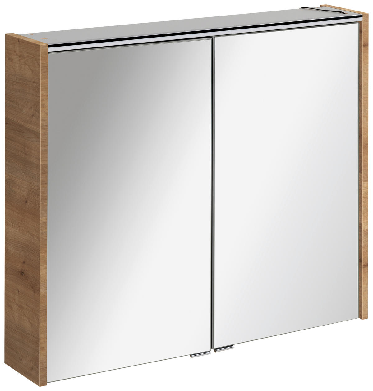 SPIEGELSCHRANK 80/68,3/16 cm  - Eichefarben/Alufarben, MODERN, Glas/Holzwerkstoff (80/68,3/16cm) - Voleo