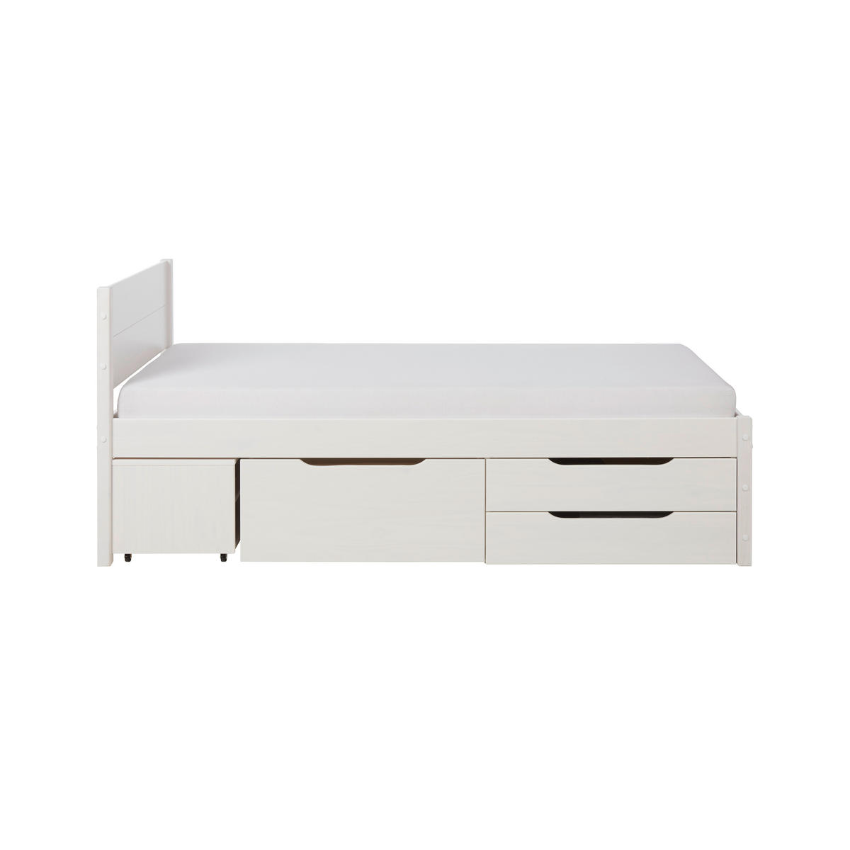 POSTEL S ÚLOŽNÝM PROSTOREM, 90/200 cm bílá - bílá/přírodní barvy, Konvenční, dřevo (90/200cm) - Zandiara