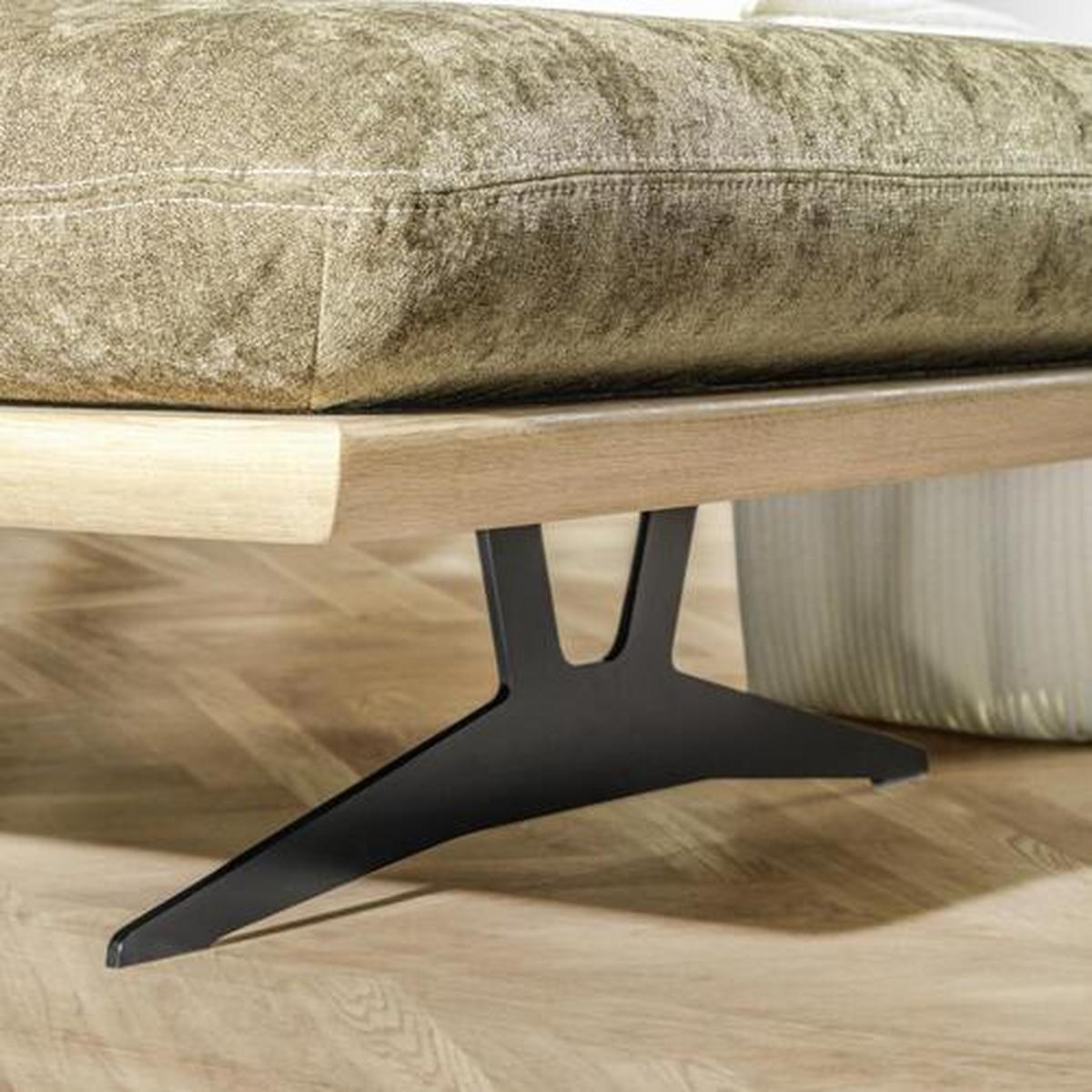 SCHLAFSOFA Grün, Eichefarben  - Eichefarben/Beige, Design, Holz/Textil (204/92/90cm) - Dieter Knoll