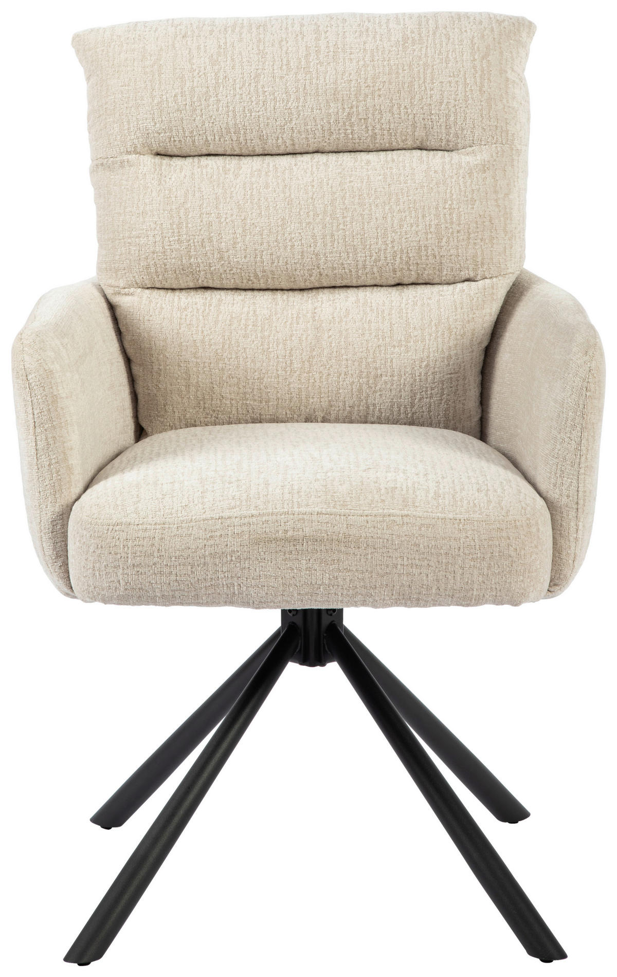 ARMLEHNSTUHL  in Eisen Webstoff  - Beige/Schwarz, MODERN, Textil/Metall (57/95/65cm) - MID.YOU