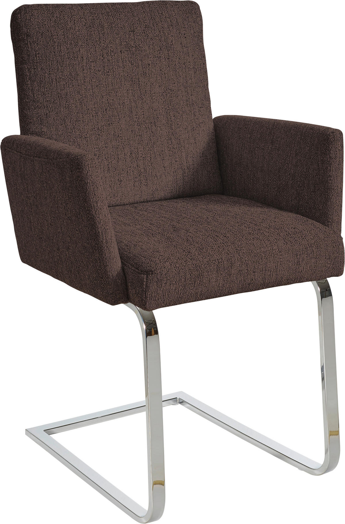 ARMLEHNSTUHL  in Stahl Chenille  - Chromfarben/Dunkelbraun, Design, Textil/Metall (60/92/60cm) - Dieter Knoll