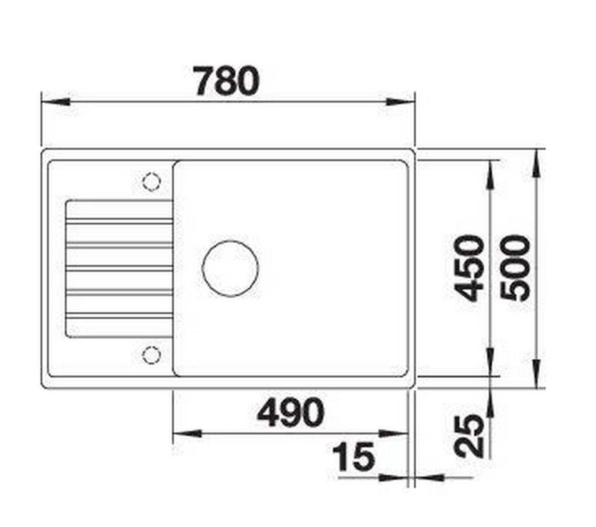 SPÜLE 523272  - Braun, Stein (78/20,2/50cm) - Blanco