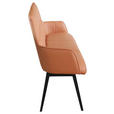 SITZBANK 160/89,5/64 cm  in Cognac  - Cognac/Schwarz, Design, Leder/Holz (160/89,5/64cm) - Novel