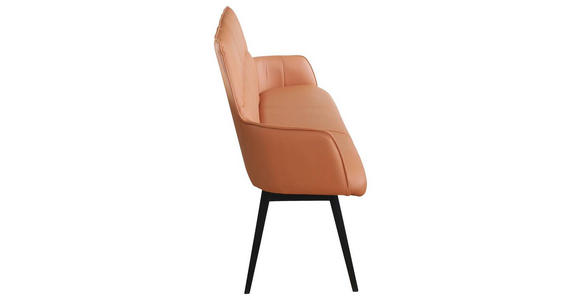 SITZBANK 160/89,5/64 cm in Cognac - Cognac/Schwarz, Design, Leder/Holz (160/89,5/64cm) - Novel
