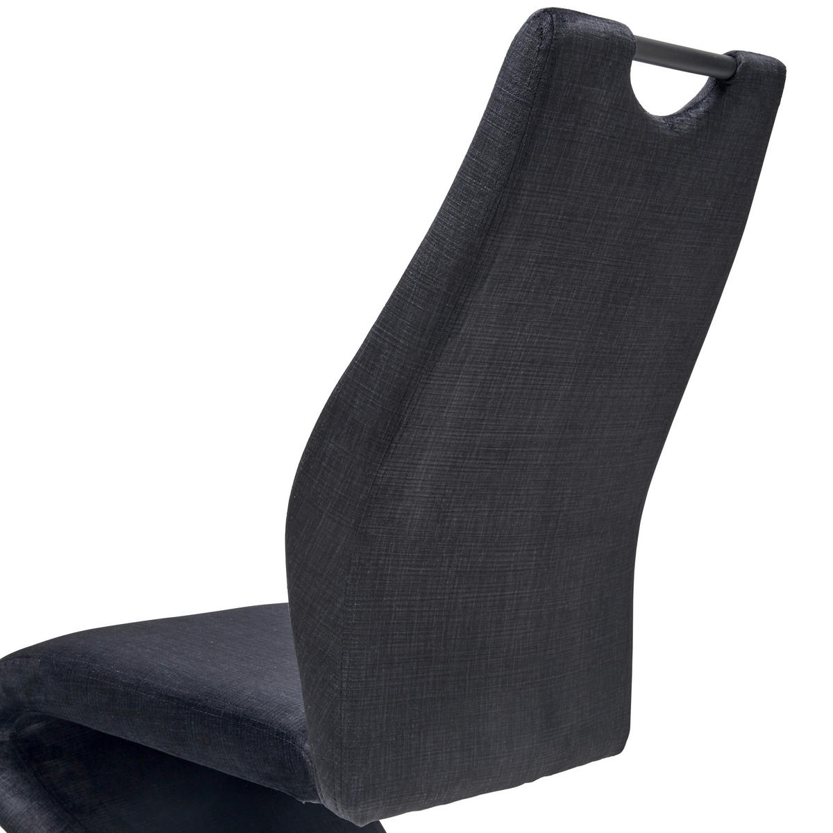 SCHWINGSTUHL  in Eisen Webstoff  - Schwarz, LIFESTYLE, Textil/Metall (44/105/65cm) - MID.YOU