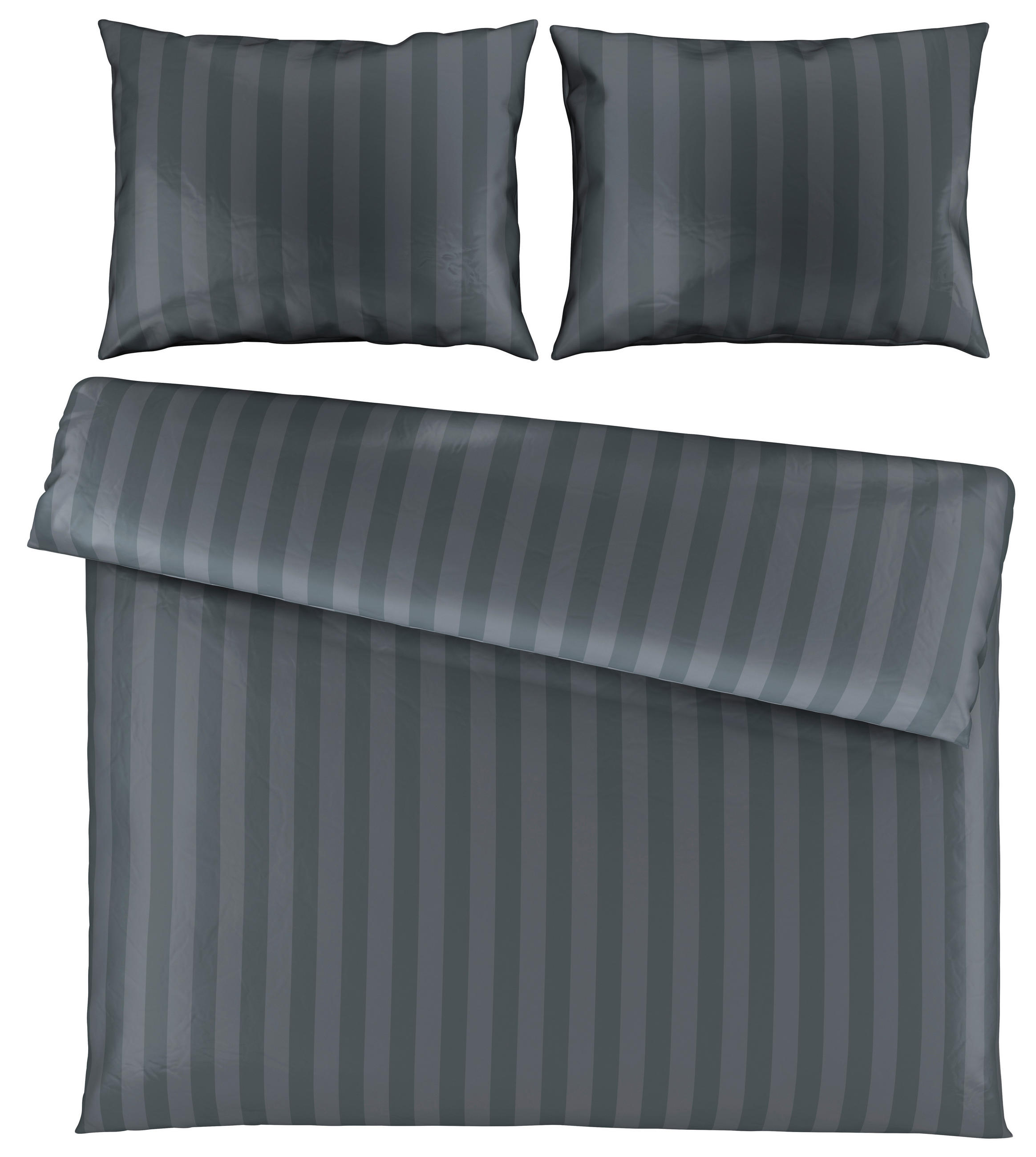 BETTWÄSCHESET Satin 200/210 cm  65 cm/100 cm  - Grau, Textil (200/210cm) - Dieter Knoll