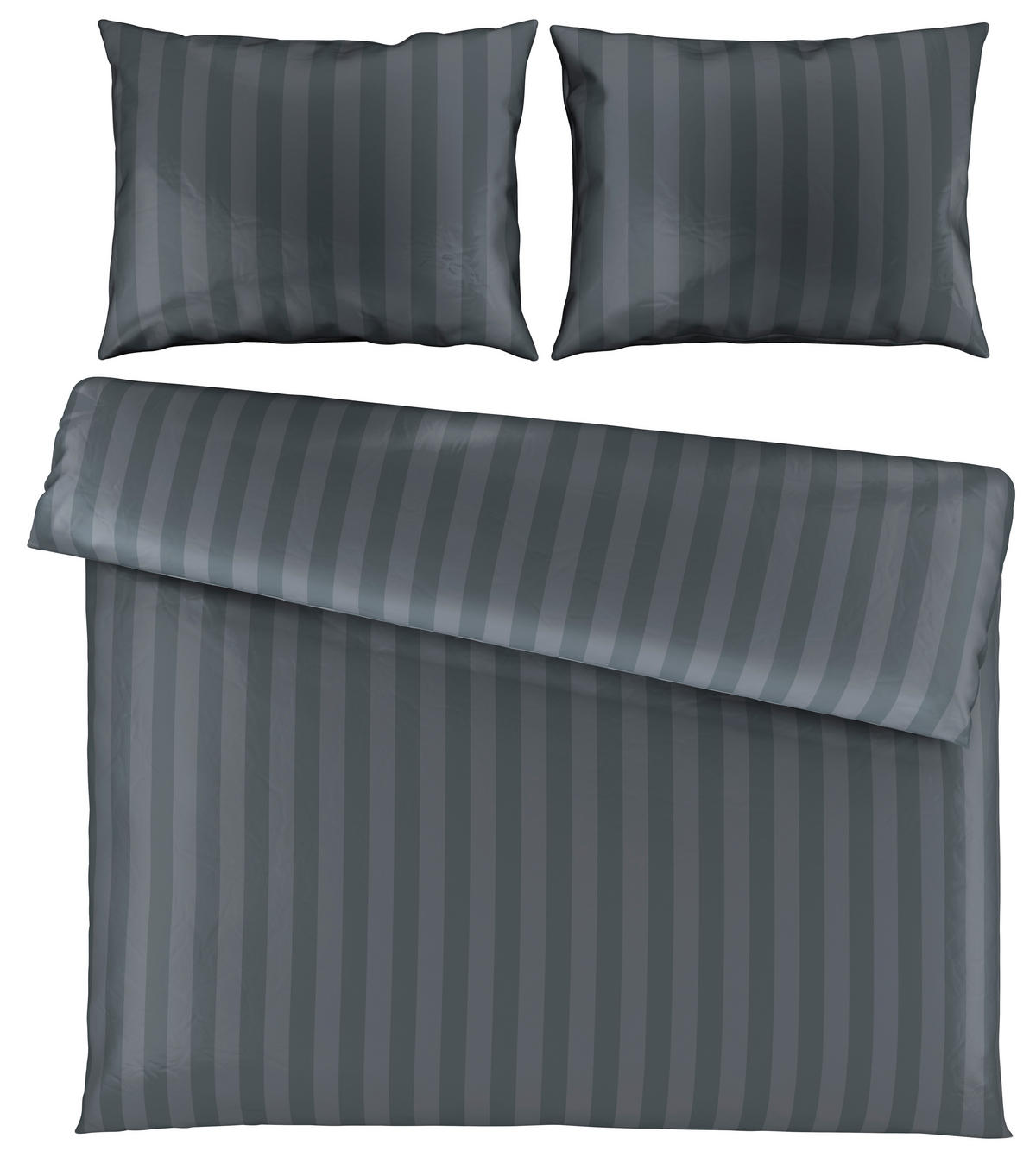 BETTWÄSCHESET Satin 200/210 cm  65 cm/100 cm  - Grau, Textil (200/210cm) - Dieter Knoll