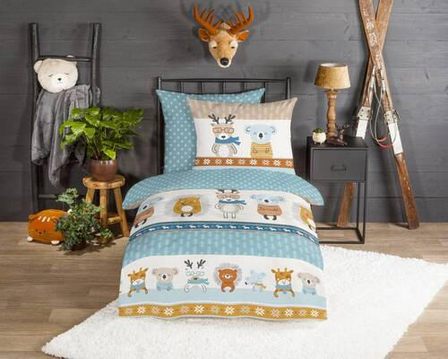 JUGENDBETTWÄSCHE Woodland Biber 135/200 cm  - Multicolor, Design, Textil (135/200cm)