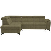 ECKSOFA in Flachgewebe Grün  - Schwarz/Grün, Design, Textil/Metall (203/260cm) - Stylife