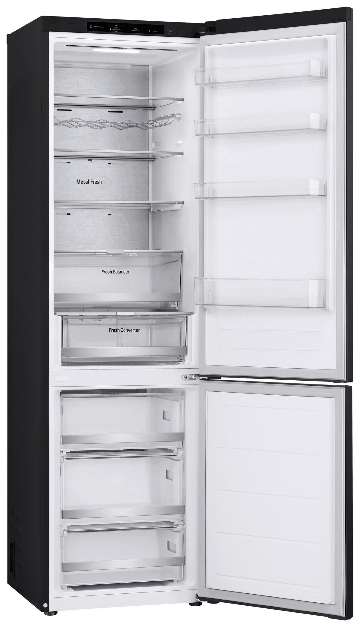 KÜHL-GEFRIER-KOMBINATION GBV7280AEV  - Schwarz, Basics, Glas/Kunststoff (59.5/203/67.5cm) - LG