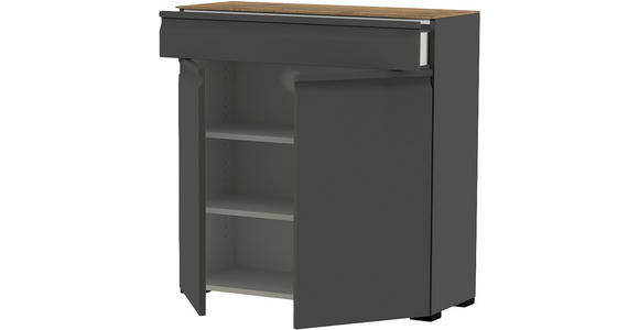 SCHUHSCHRANK Anthrazit, Eichefarben - Eichefarben/Anthrazit, Design, Holzwerkstoff/Kunststoff (93/96/36cm) - Dieter Knoll