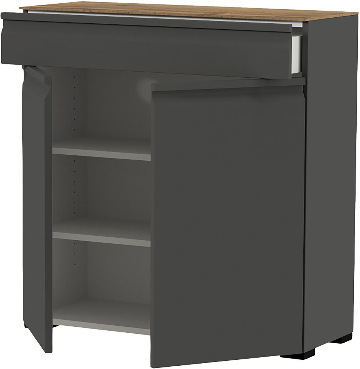 ORMAR ZA OBUĆU  antracit, boje hrasta  drvni materijal     - boje hrasta/crna, Design, drvni materijal/plastika (93/96/36cm) - Dieter Knoll