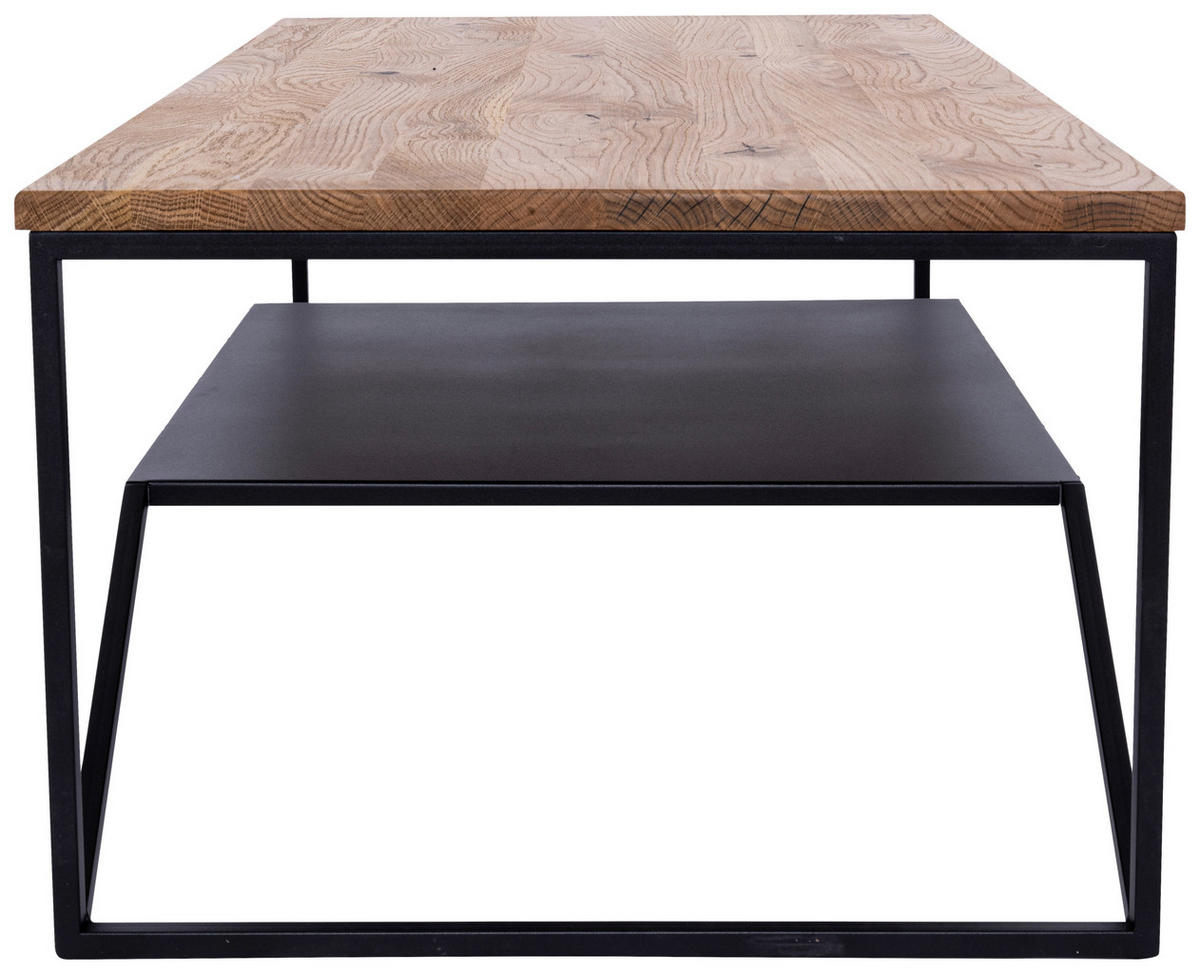 COUCHTISCH in Metall, Holz 110/60/40 cm  - Eichefarben/Schwarz, Natur, Holz/Metall (110/60/40cm) - Novel