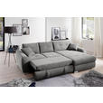 ECKSOFA in Mikrofaser Grau  - Chromfarben/Grau, MODERN, Kunststoff/Textil (276/193cm) - Hom`in