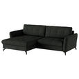 ECKSOFA in Flachgewebe, Leinenoptik Anthrazit  - Anthrazit/Schwarz, Design, Textil/Metall (170/242cm) - Xora