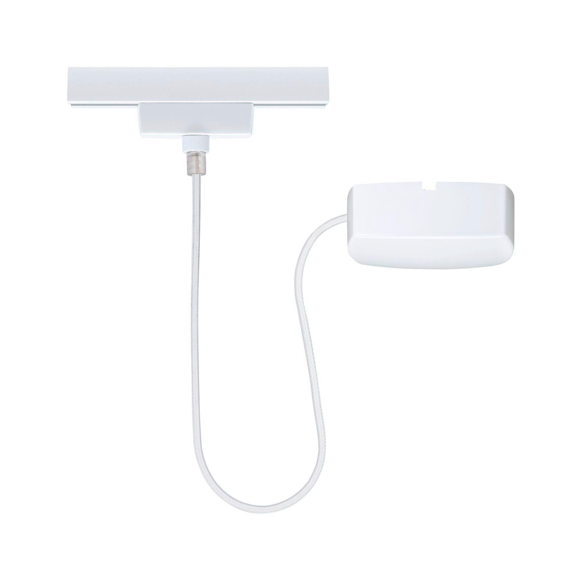 SCHIENENSYSTEM-EINSPEISER URail Kabeleinspeisung m.1000W 16,5/100 cm   - Weiß, Basics, Metall (16,5/100cm) - Paulmann