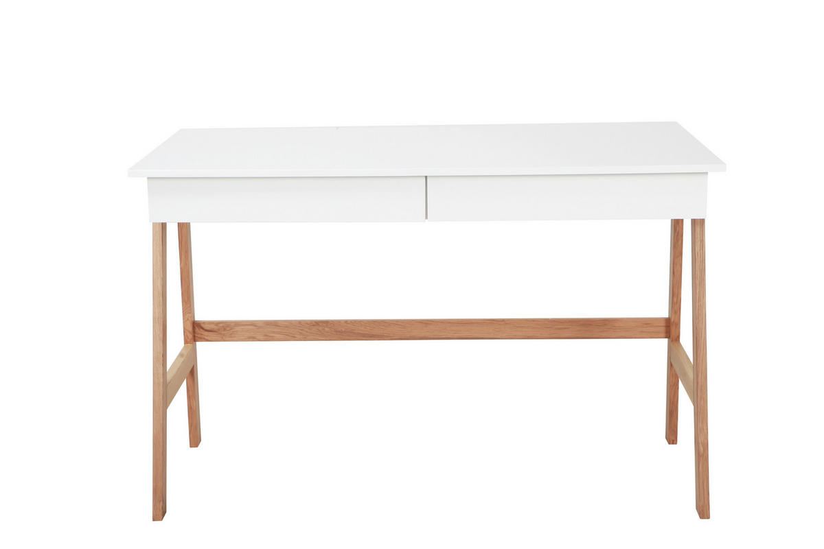 SCHREIBTISCH 120/60/77 cm  in Naturfarben, Weiß  - Weiß/Naturfarben, Design, Holz/Holzwerkstoff (120/60/77cm) - Livetastic