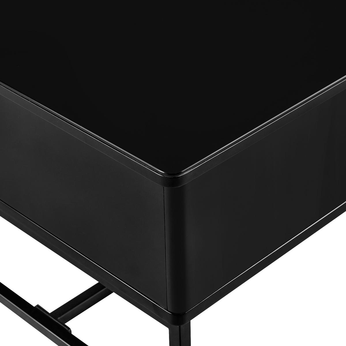 KLUBSKA MIZA, 70/40,5-65,5/60 cm črna  - črna, Design, kovina (70/40,5-65,5/60cm) - Livetastic