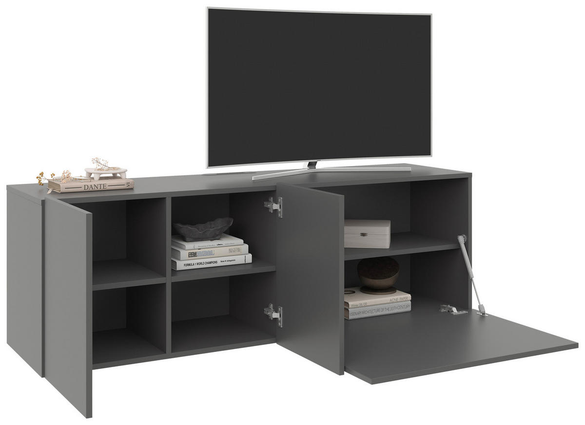 LOWBOARD  in 150/50/42 cm  - Anthrazit, Design, Holzwerkstoff (150/50/42cm) - Hom`in