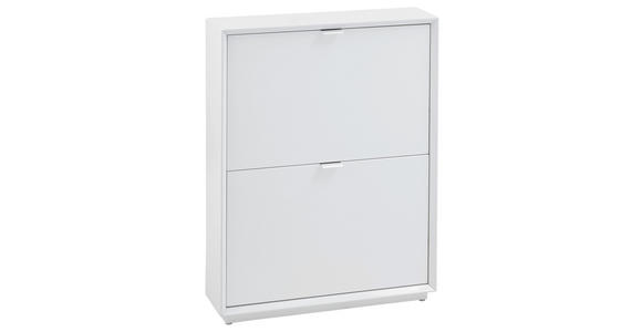 SCHUHKIPPER  in 64,5/83,2/18 cm  - Edelstahlfarben/Weiß, Design, Holzwerkstoff/Metall (64,5/83,2/18cm) - Xora