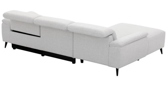 ECKSOFA  in Leinenoptik Hellgrau, Grauweiß  171/270 cm  - Schwarzchrom/Hellgrau, Design, Holz/Kunststoff (171/270cm) - Xora