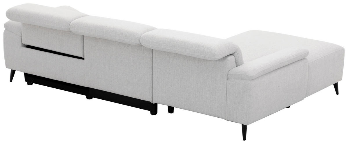 ECKSOFA inkl. Funktionen Hellgrau Leinenoptik  - Schwarzchrom/Hellgrau, Design, Holz/Kunststoff (171/270cm) - Xora