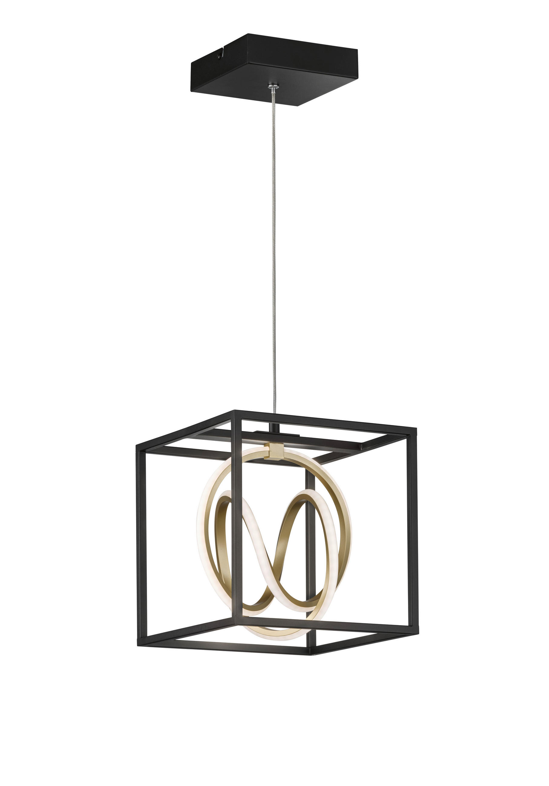 LED-HÄNGLAMPA Gisi 25/25 cm  - svart, Design, metall (25/25cm)