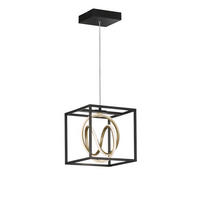 LED-HÄNGELEUCHTE 25/25 cm  - Schwarz, Design, Metall (25/25cm)