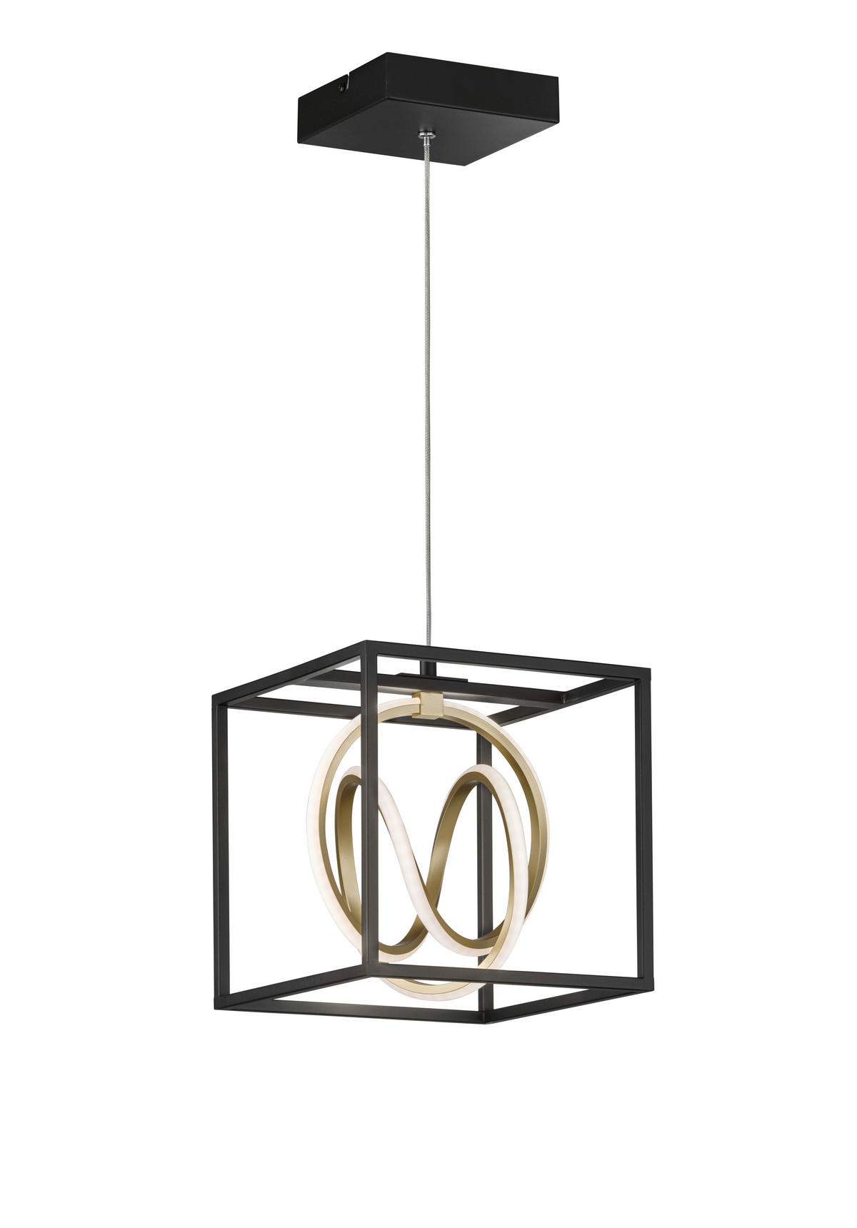 LED-HÄNGELEUCHTE 25/25 cm  - Schwarz, Design, Metall (25/25cm)