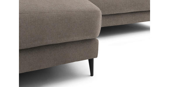 ECKSOFA  in Flachgewebe Taupe  177/253 cm  - Taupe/Schwarz, Design, Textil/Metall (177/253cm) - Dieter Knoll