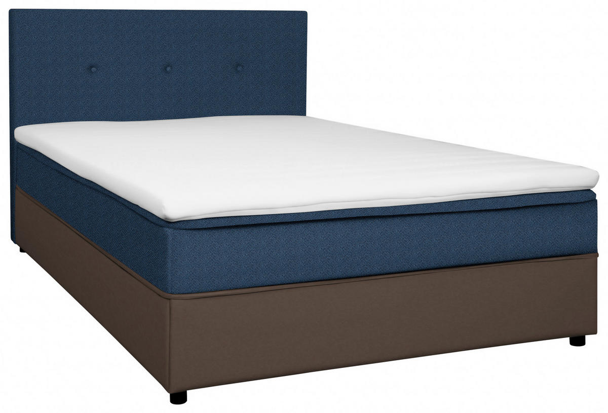 BOXBETT 180/200 cm  in Blau, Grau  - Blau/Schwarz, KONVENTIONELL, Holz/Textil (180/200cm) - Carryhome