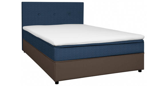 BOXBETT 120/200 cm in Blau, Grau - Blau/Schwarz, KONVENTIONELL, Holz/Textil (120/200cm) - Carryhome