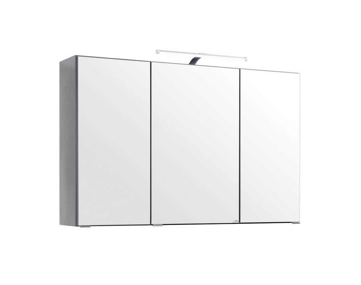 SPIEGELSCHRANK 100/64/20 cm  - Chromfarben/Graphitfarben, KONVENTIONELL, Glas/Holzwerkstoff (100/64/20cm) - Xora