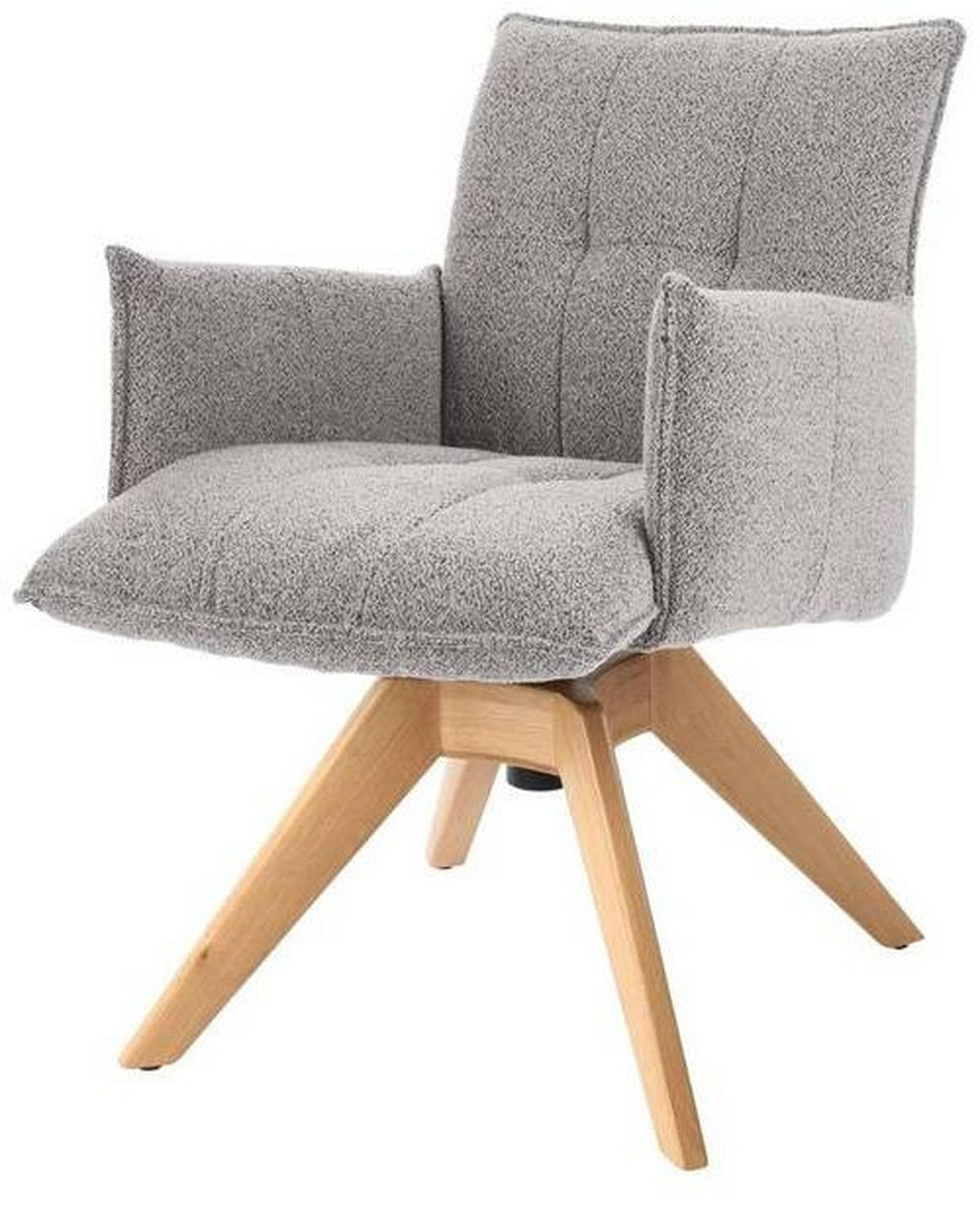 ARMLEHNSTUHL  in Webstoff  - Eichefarben/Hellgrau, Design, Holz/Textil (57/86/65cm) - Valnatura
