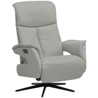 RELAXSESSEL in Leder Grau  - Schwarz/Grau, Design, Leder/Metall (78/106/88cm) - Welnova