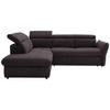 ECKSOFA in Mikrofaser Dunkelbraun  224/254 cm  - Dunkelbraun/Schwarz, Design, Kunststoff/Textil (224/254cm) - Stylife