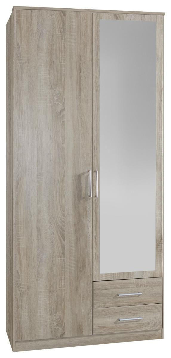 SKRIŇA S OTOČNÝMI DVERAMI, farba duba, 90/199,5/58 cm - farba duba/hliníková, Konventionell, kompozitné drevo/plast (90/199,5/58cm) - MID.YOU