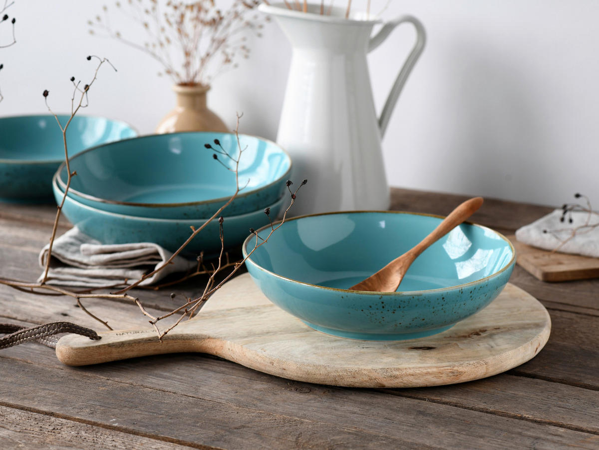 SCHÜSSELSET Nature Collection 4-teilig  - Blau, Design, Keramik - Creatable