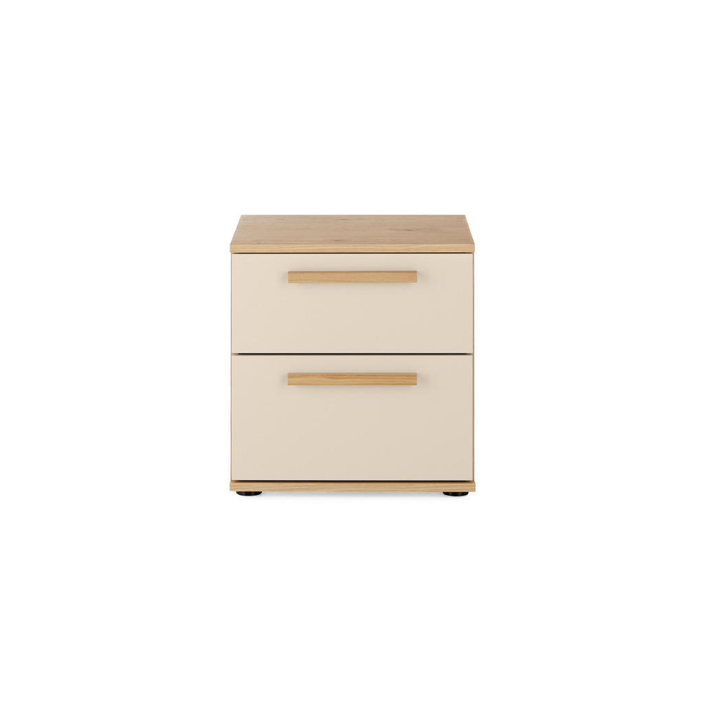 Thumbnail - Musterring Nachtschrank Mr-Montino, Eiche, Sand, Holz, Eiche, massiv, 2 Schublade(n) Schubladen, 46x48.6x46 cm, Schlafzi...