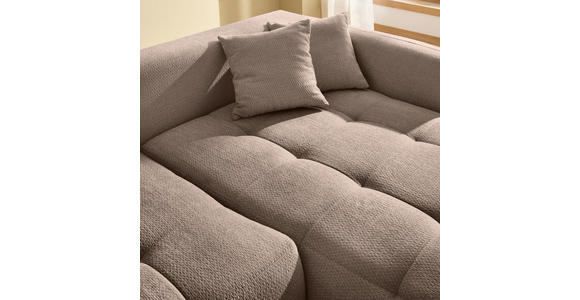 ECKSOFA in Chenille Hellbraun  - Hellbraun/Schwarz, MODERN, Kunststoff/Textil (276/172cm) - Hom`in