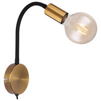 WANDLEUCHTE - Goldfarben/Schwarz, Basics, Metall (30/43cm) - Globo