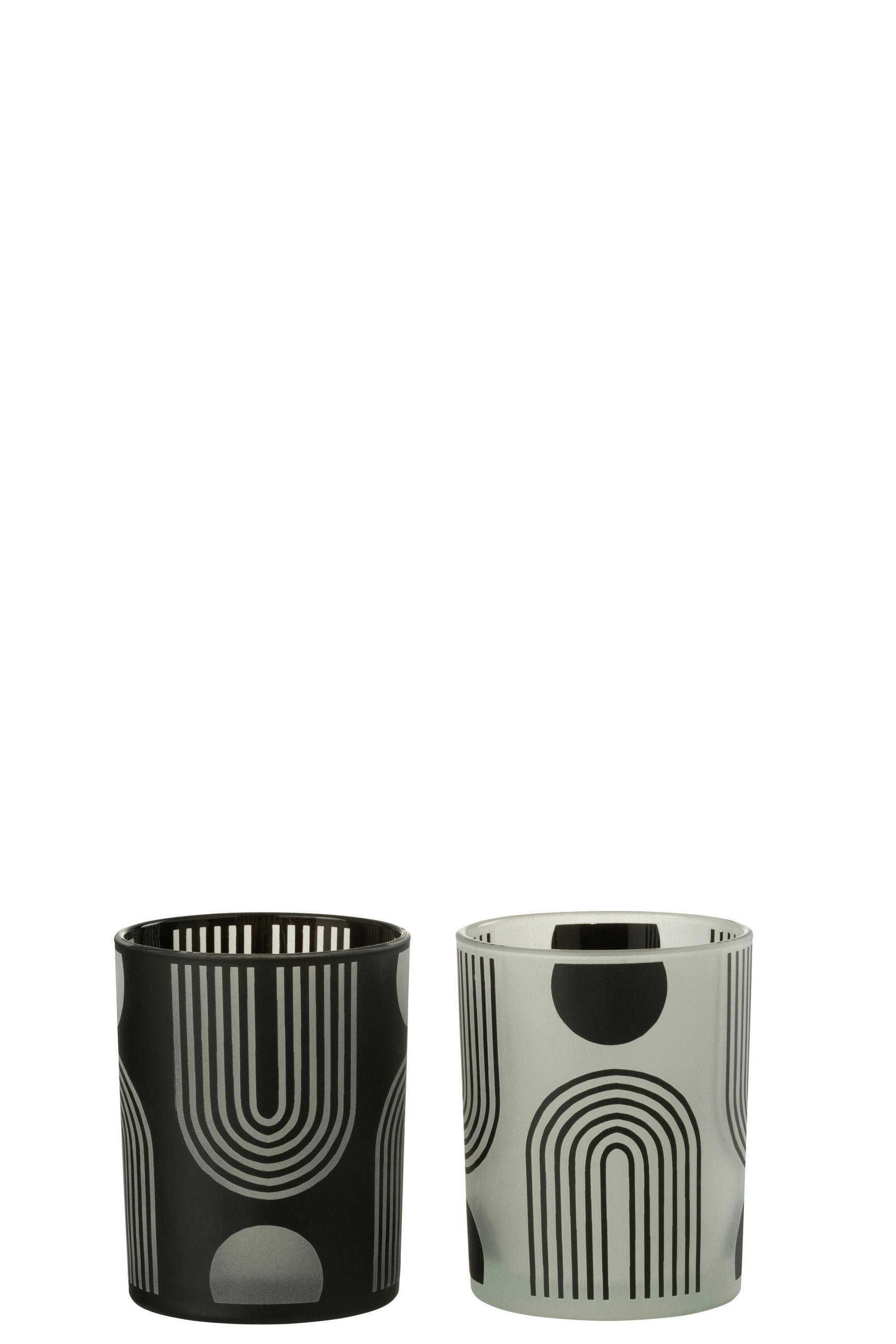 WINDLICHT - Weiss/Schwarz, Basics, Glas (10/10/12,5cm) - Ambia Home